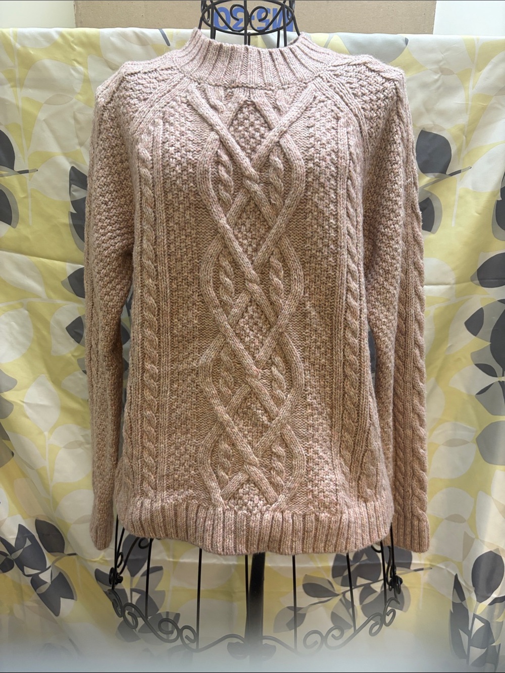 Abercrombie & Fitch Pink Cable Knit Turtleneck Sweater